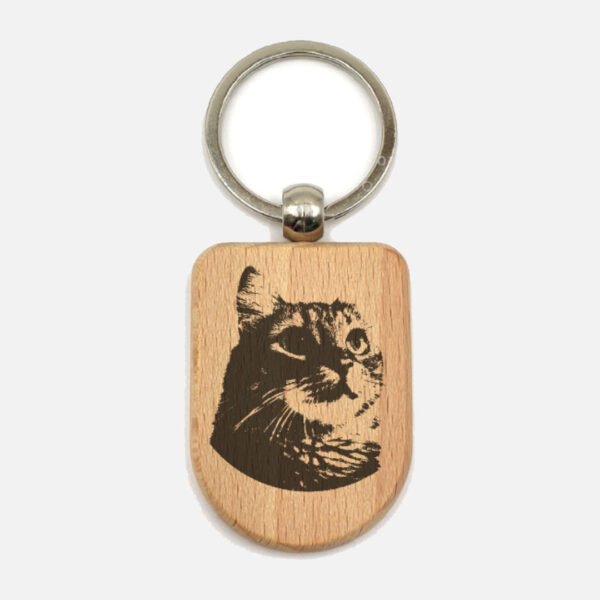 Engraved Wooden Key Ring